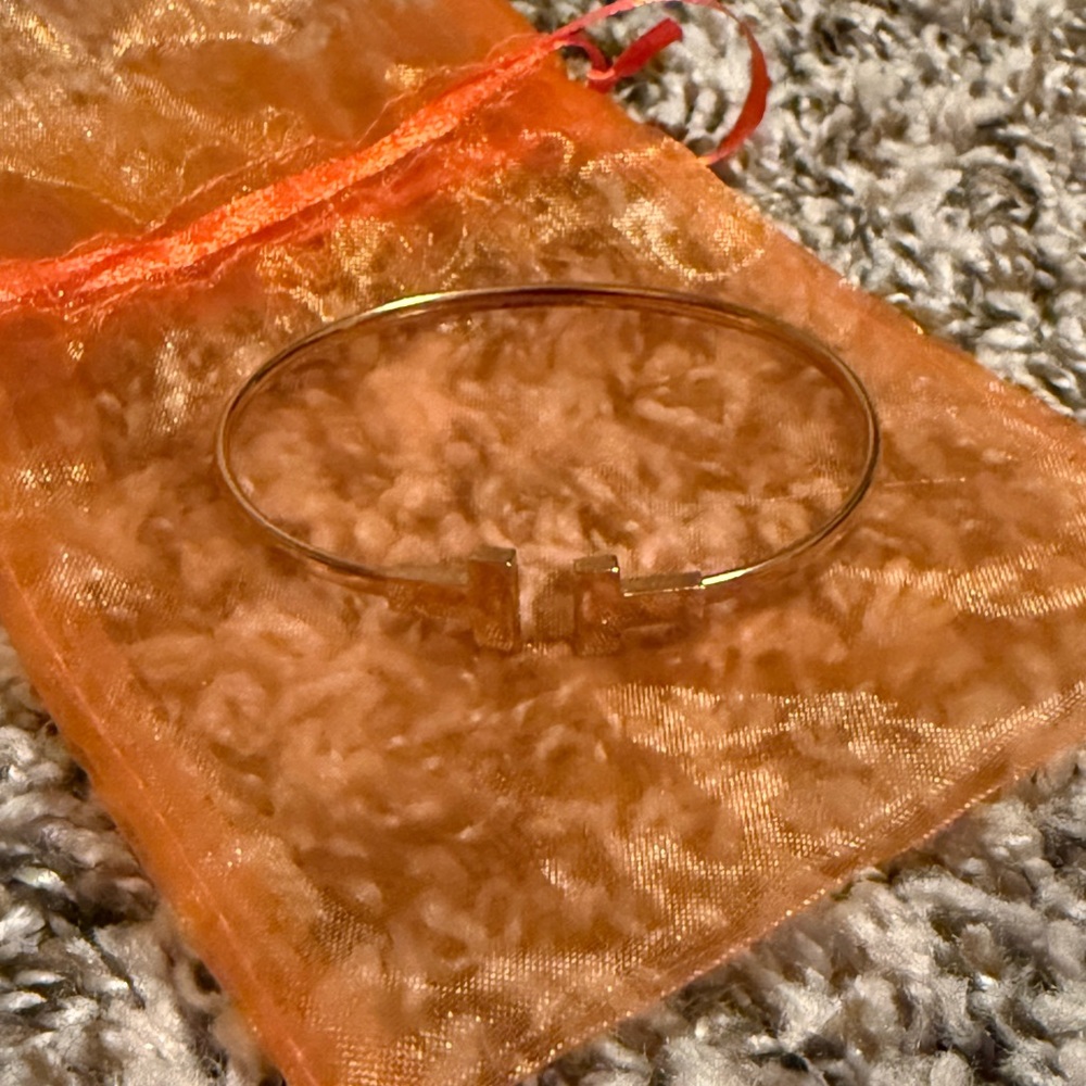 Double T Rose Gold Bangle Bracelet